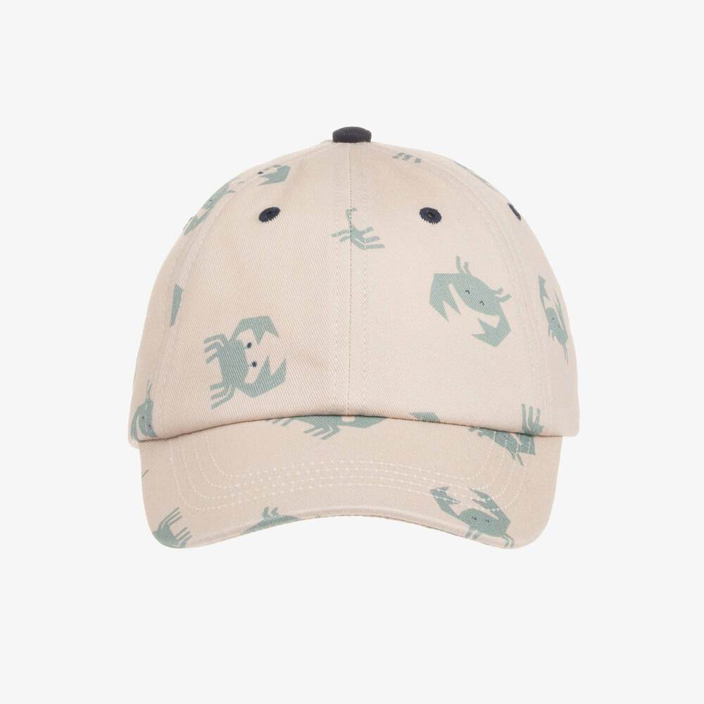 Liewood-Beige Organic Cotton Crab Print Cap | Childrensalon Outlet
