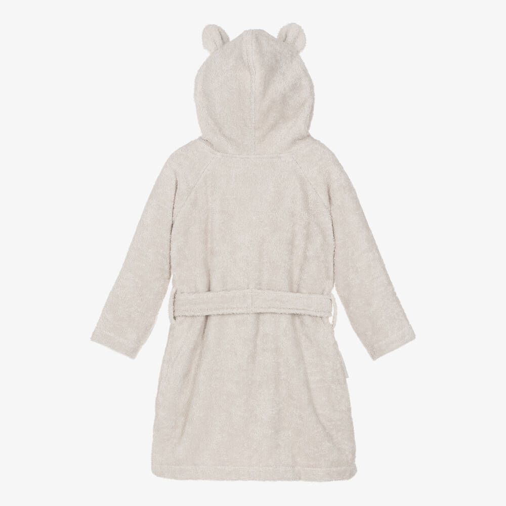 Liewood-Beige Towelling Polar Bear Bathrobe | Childrensalon Outlet