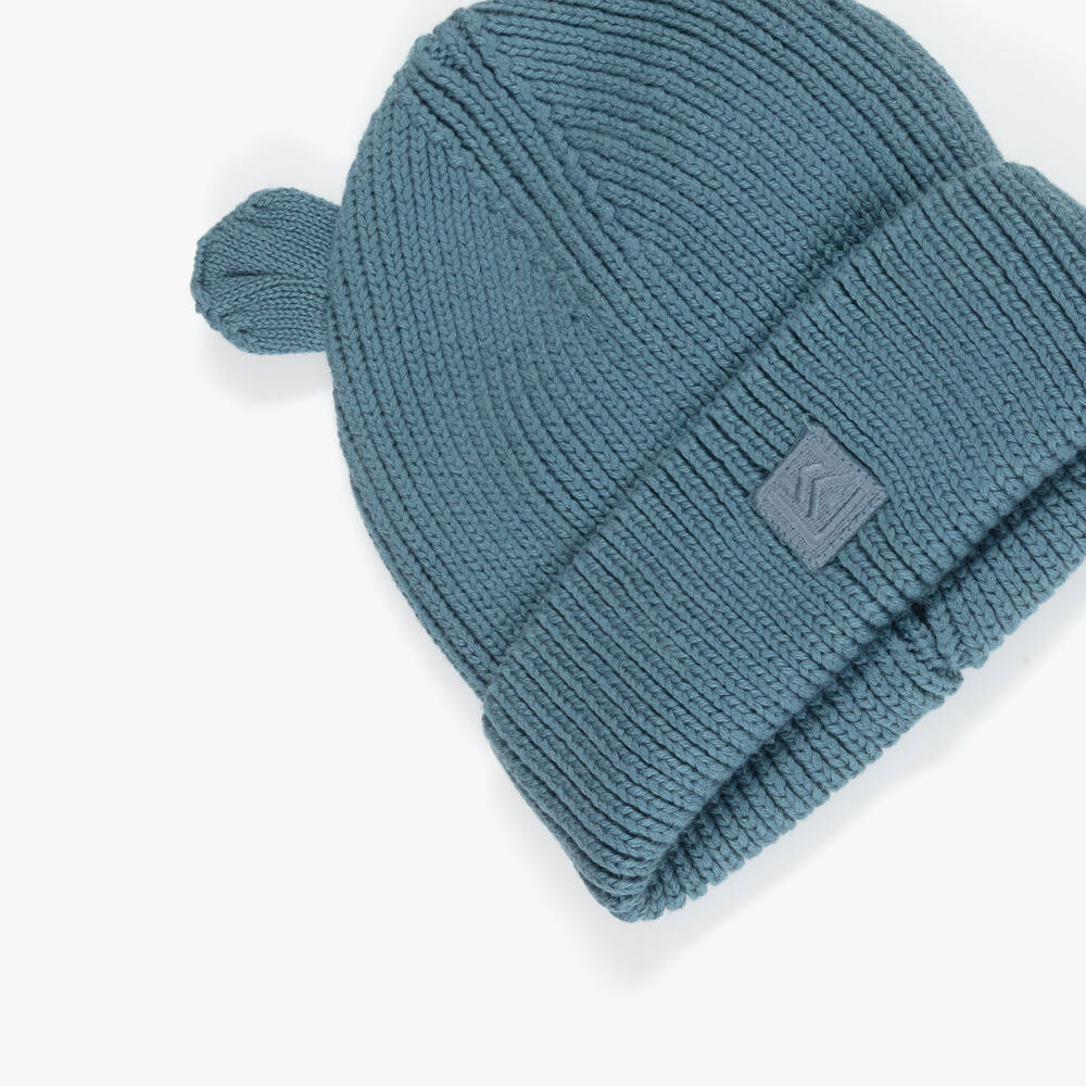 Liewood-Blue Cotton Knit Beanie Hat | Childrensalon Outlet