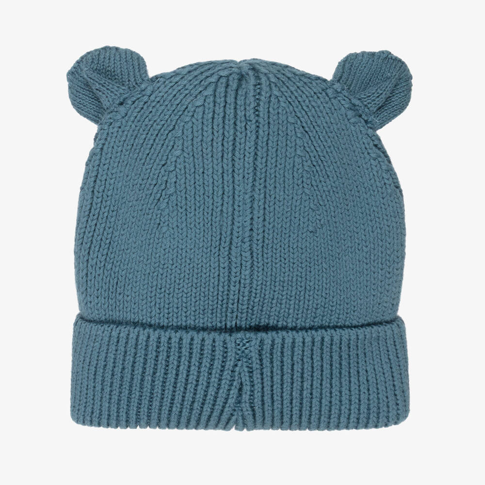 Liewood-Blue Cotton Knit Beanie Hat | Childrensalon Outlet