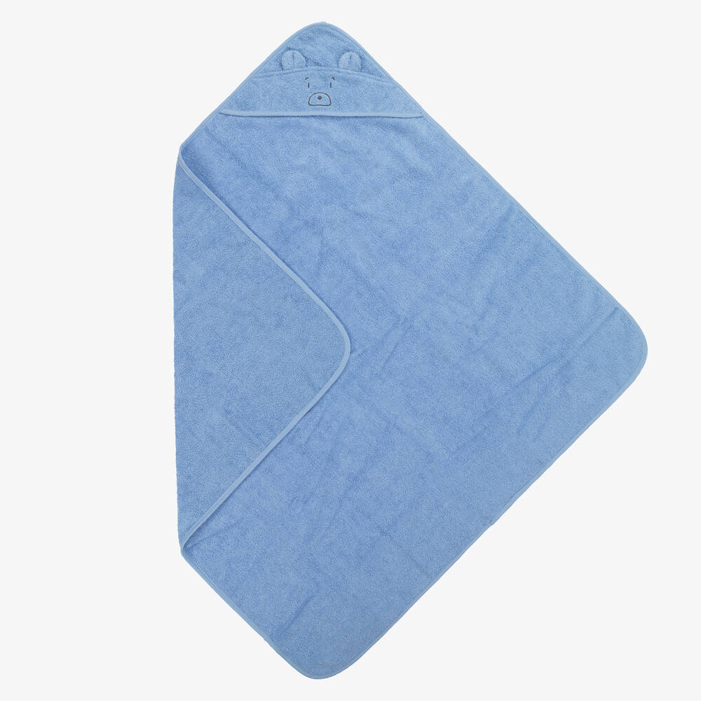Liewood - Blue Hooded Baby Towel (70cm) | Childrensalon