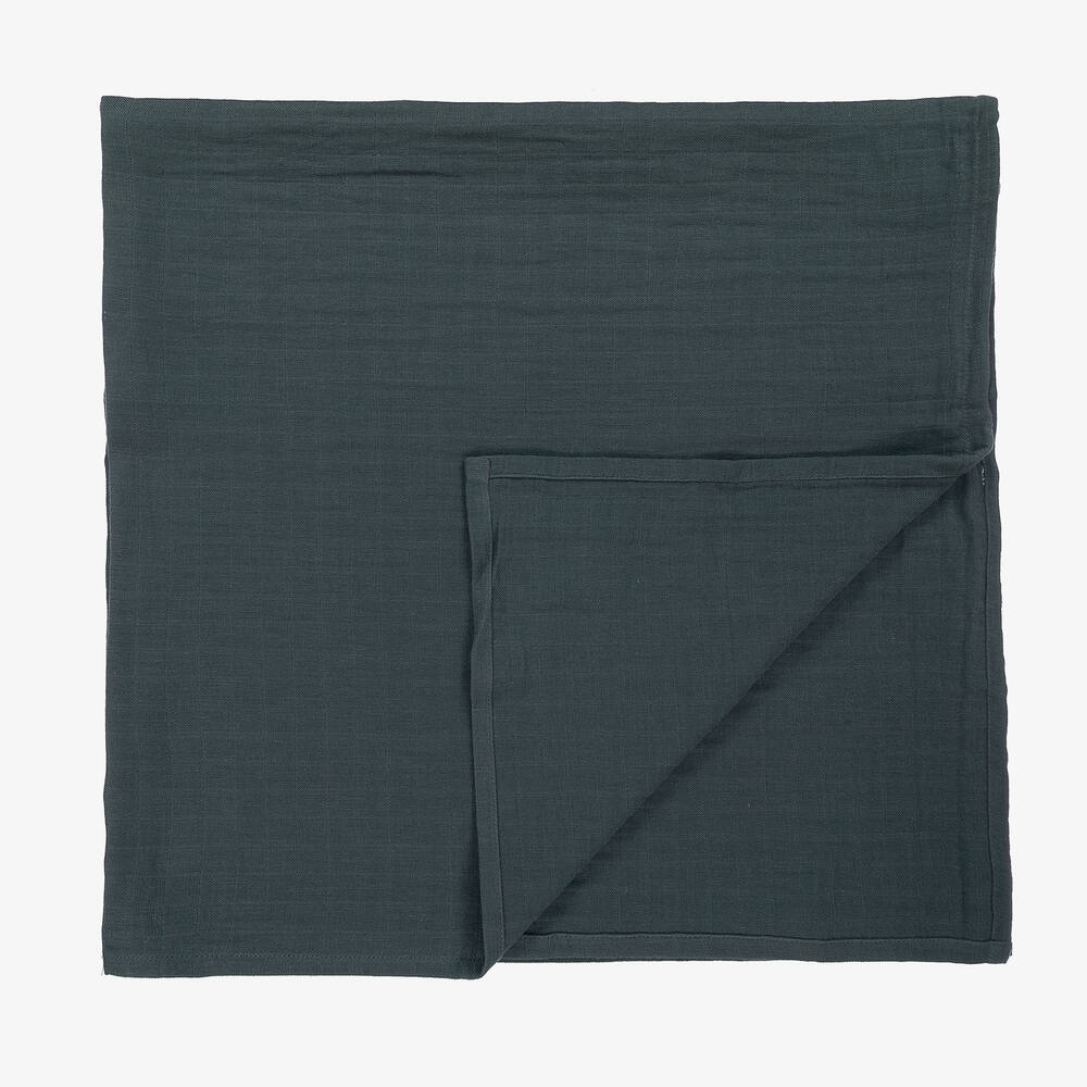 Liewood-Blue Muslin Swaddle (109cm) | Childrensalon Outlet