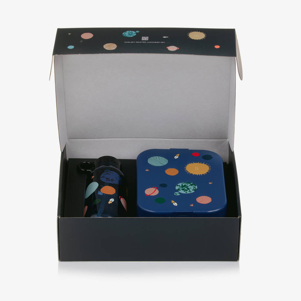 Liewood-Blue Planet Print Chelsey Lunchbox Set | Childrensalon Outlet