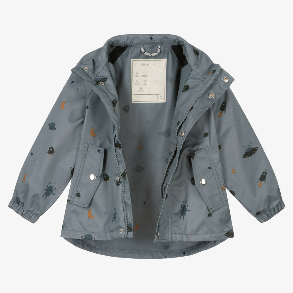 Liewood-Blue Space Print 2 Piece Rainsuit | Childrensalon Outlet