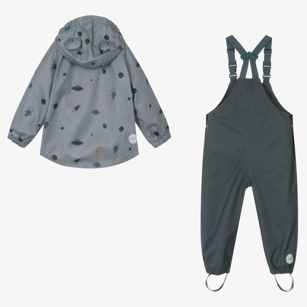Liewood-Blue Space Print 2 Piece Rainsuit | Childrensalon Outlet