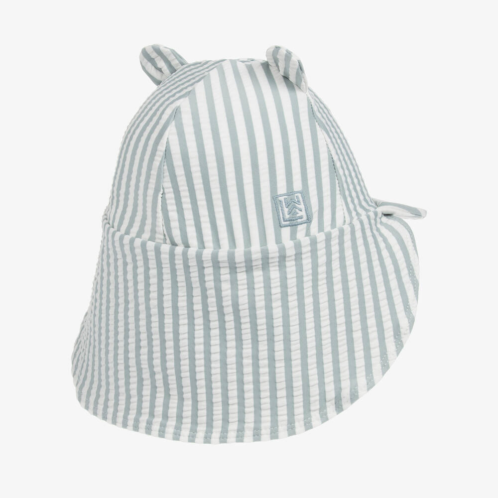Liewood-Blue & White Striped Swim Hat (UPF40+) | Childrensalon Outlet