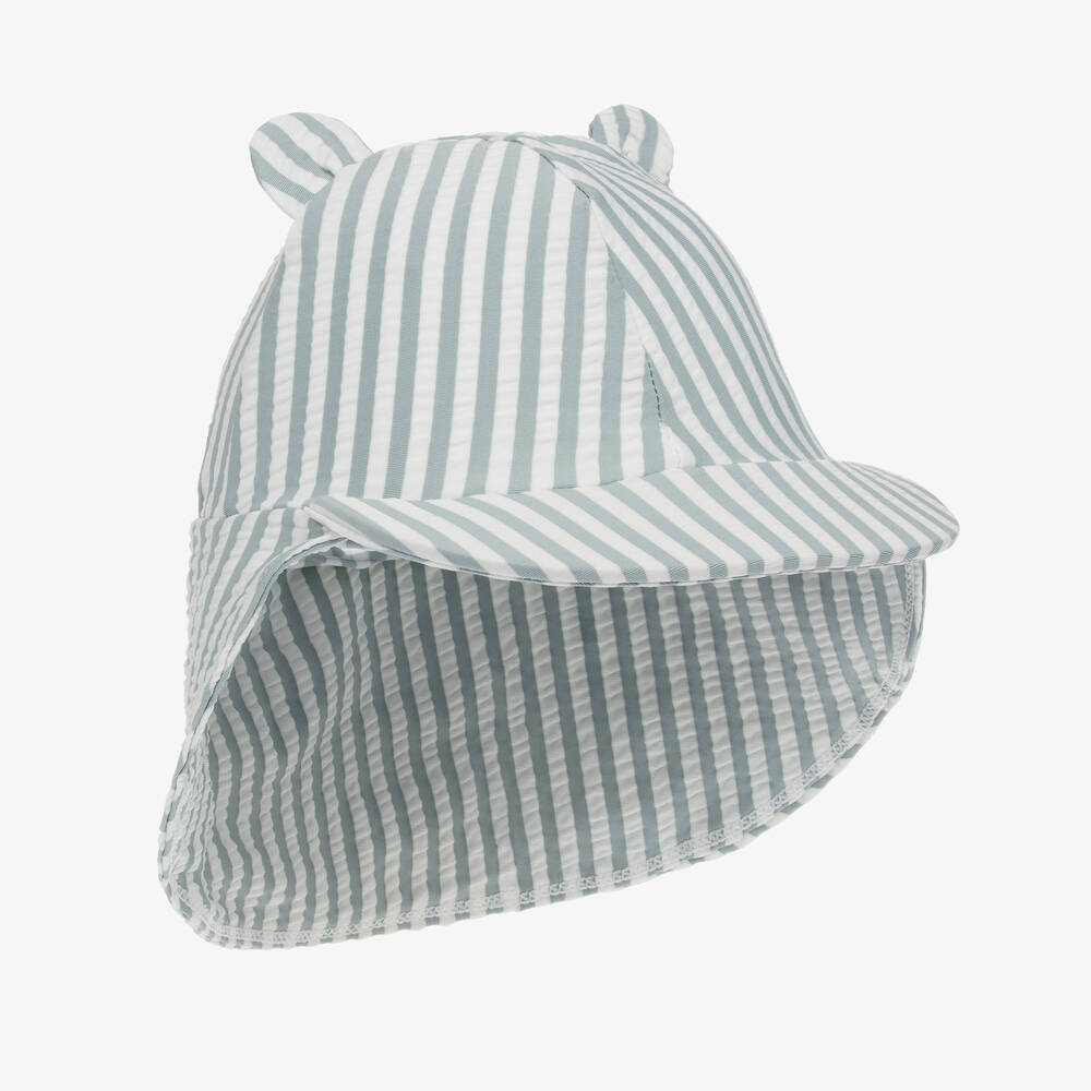 Liewood-Blue & White Striped Swim Hat (UPF40+) | Childrensalon Outlet