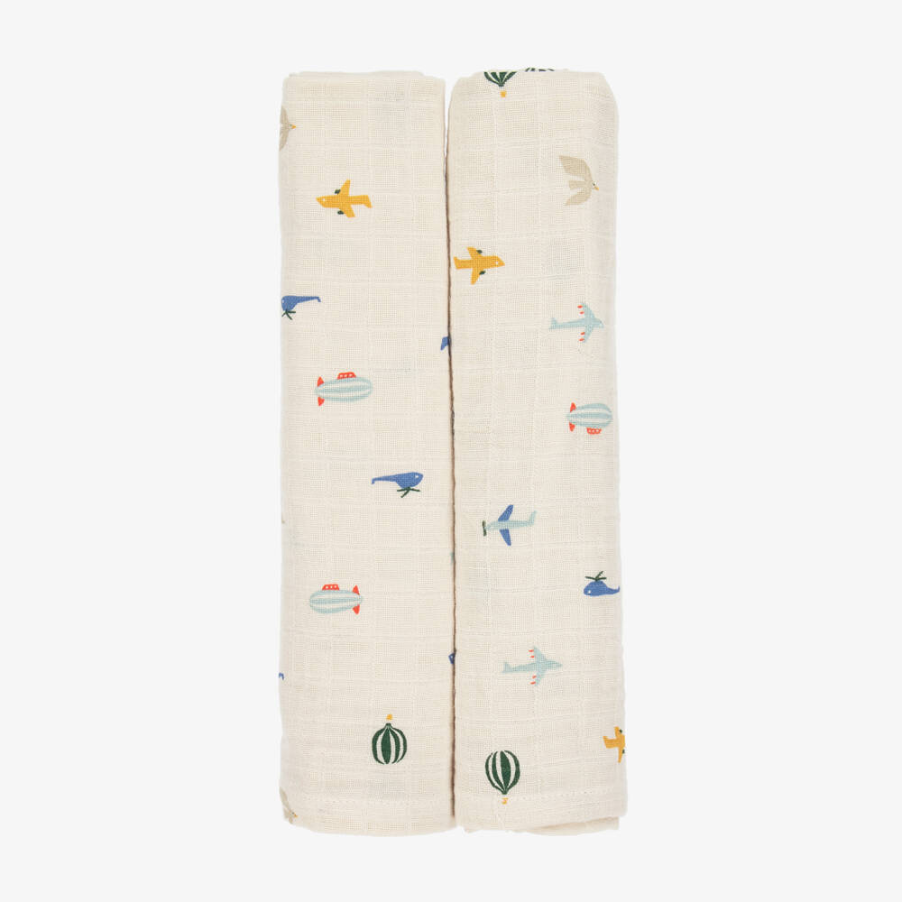 Liewood-Boys Beige Aviator Muslin Duo | Childrensalon Outlet