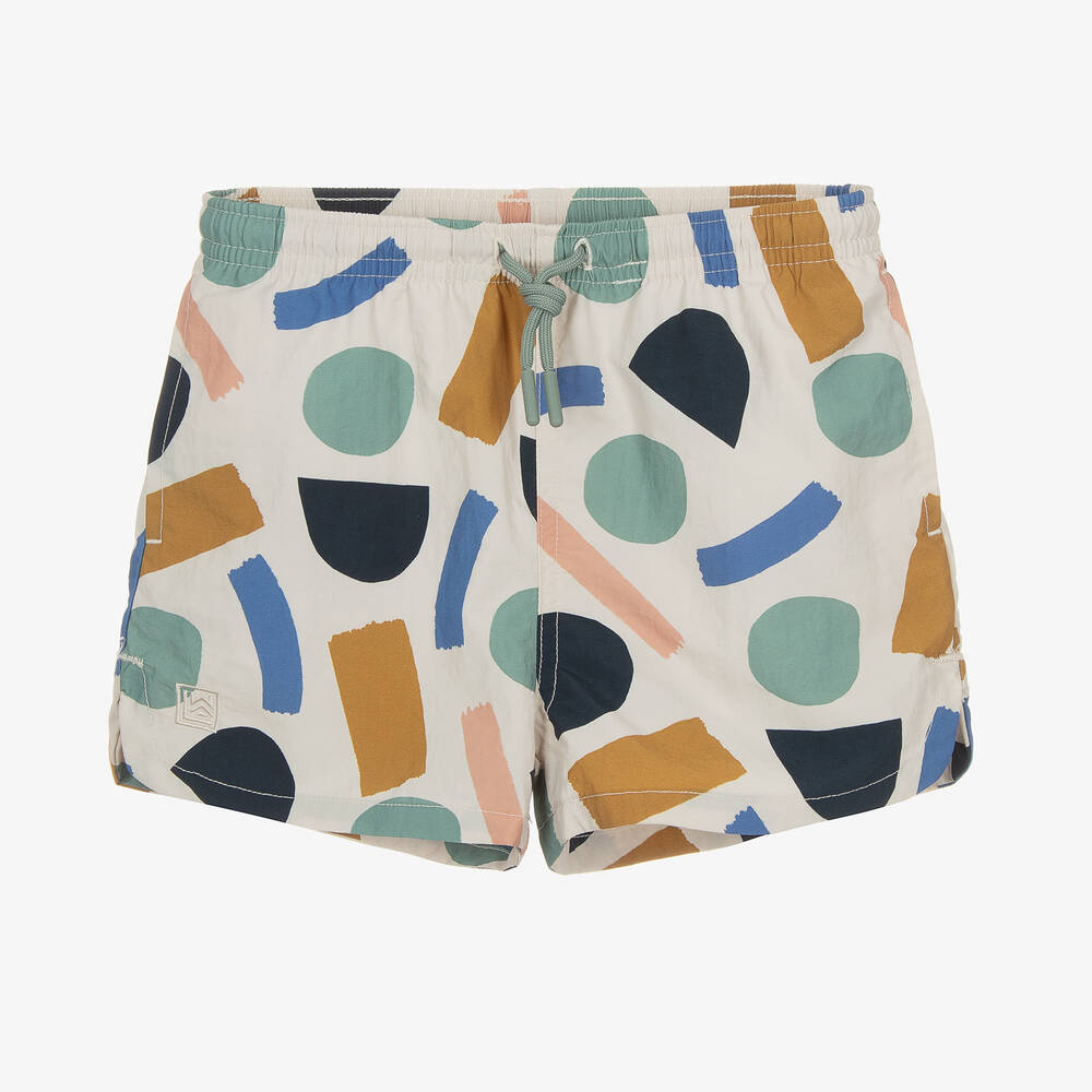 Liewood-Boys Beige Geometric Shape Swim Shorts (UPF 40+) | Childrensalon Outlet