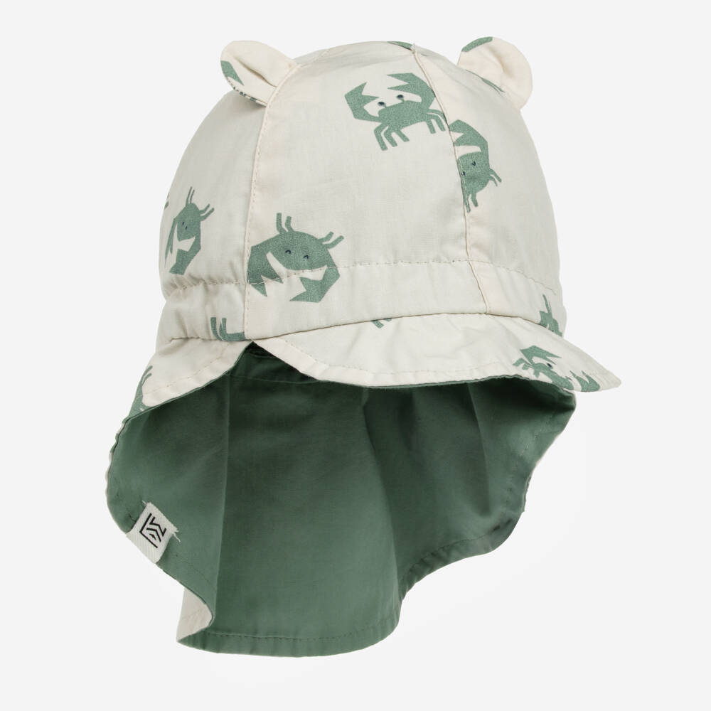 Liewood-Boys Beige-Green Reversible Sun Cap | Childrensalon Outlet