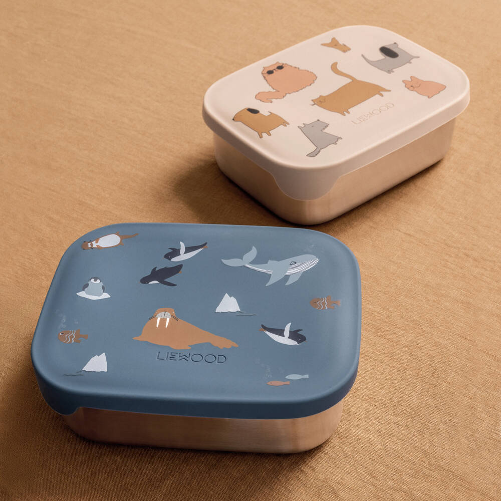 Liewood-Boys Blue Arctic Animal Print Lunchbox (17cm) | Childrensalon Outlet