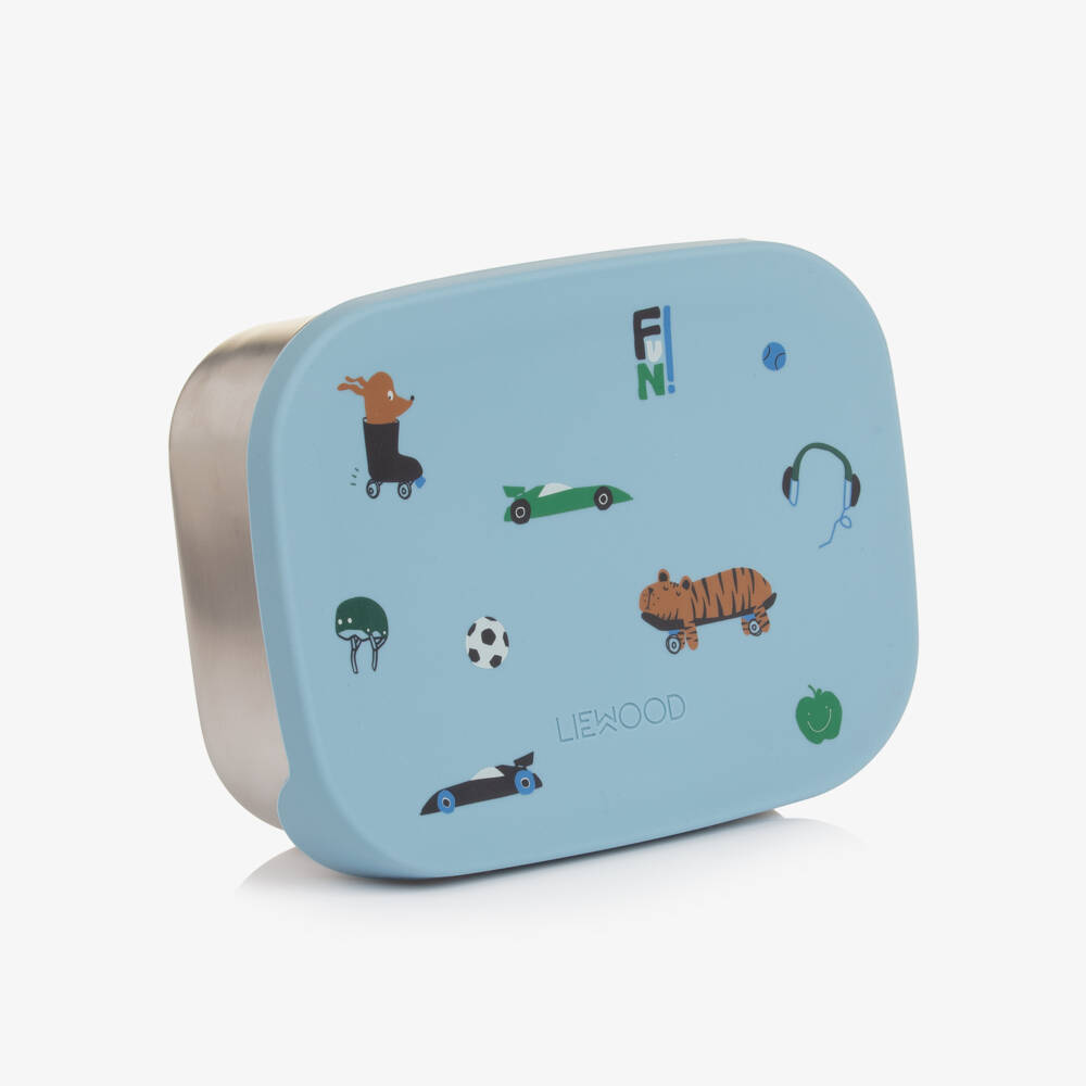 Liewood-Boys Blue Hobby Motifs Lunch Box | Childrensalon Outlet