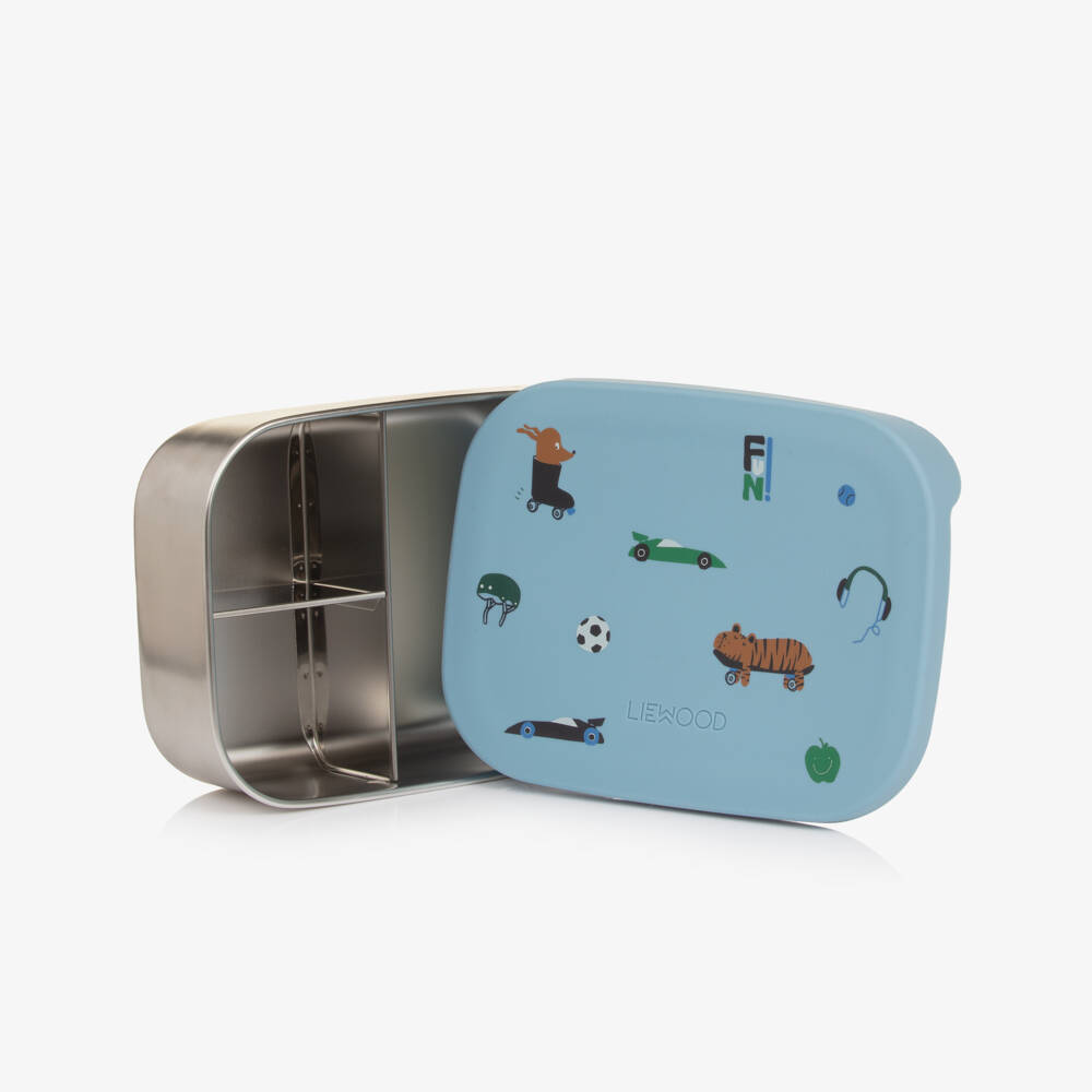 Liewood-Boys Blue Hobby Motifs Lunch Box | Childrensalon Outlet