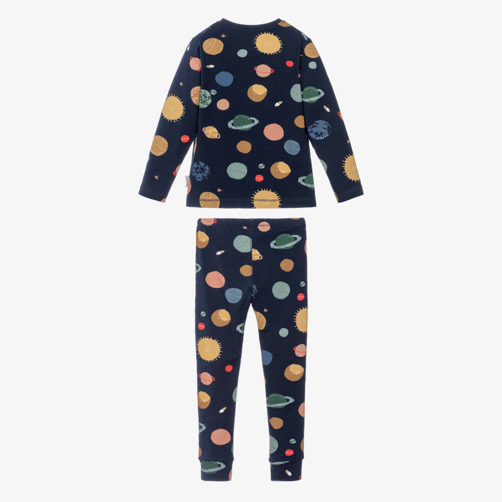 Liewood-Boys Blue Organic Cotton Planets Pyjamas | Childrensalon Outlet
