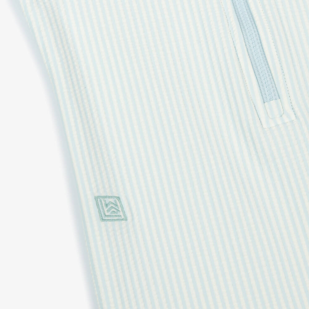 Liewood-Boys Blue Seersucker Zip Suit | Childrensalon Outlet