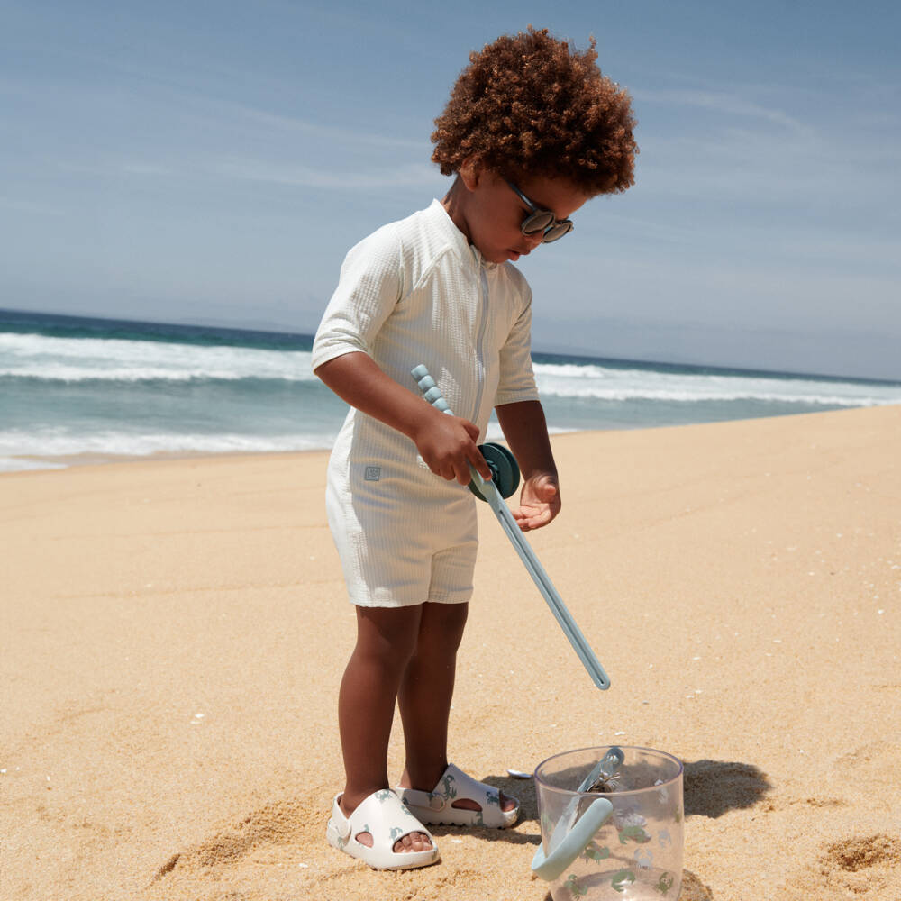 Liewood-Boys Blue Seersucker Zip Suit | Childrensalon Outlet