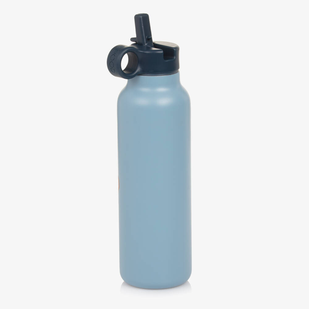 Liewood-Boys Blue Stainless Steel Water Bottle with Tiger Motif | Childrensalon Outlet