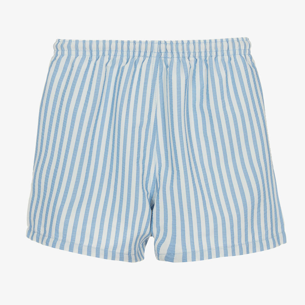 Light blue and white striped shorts hot sale
