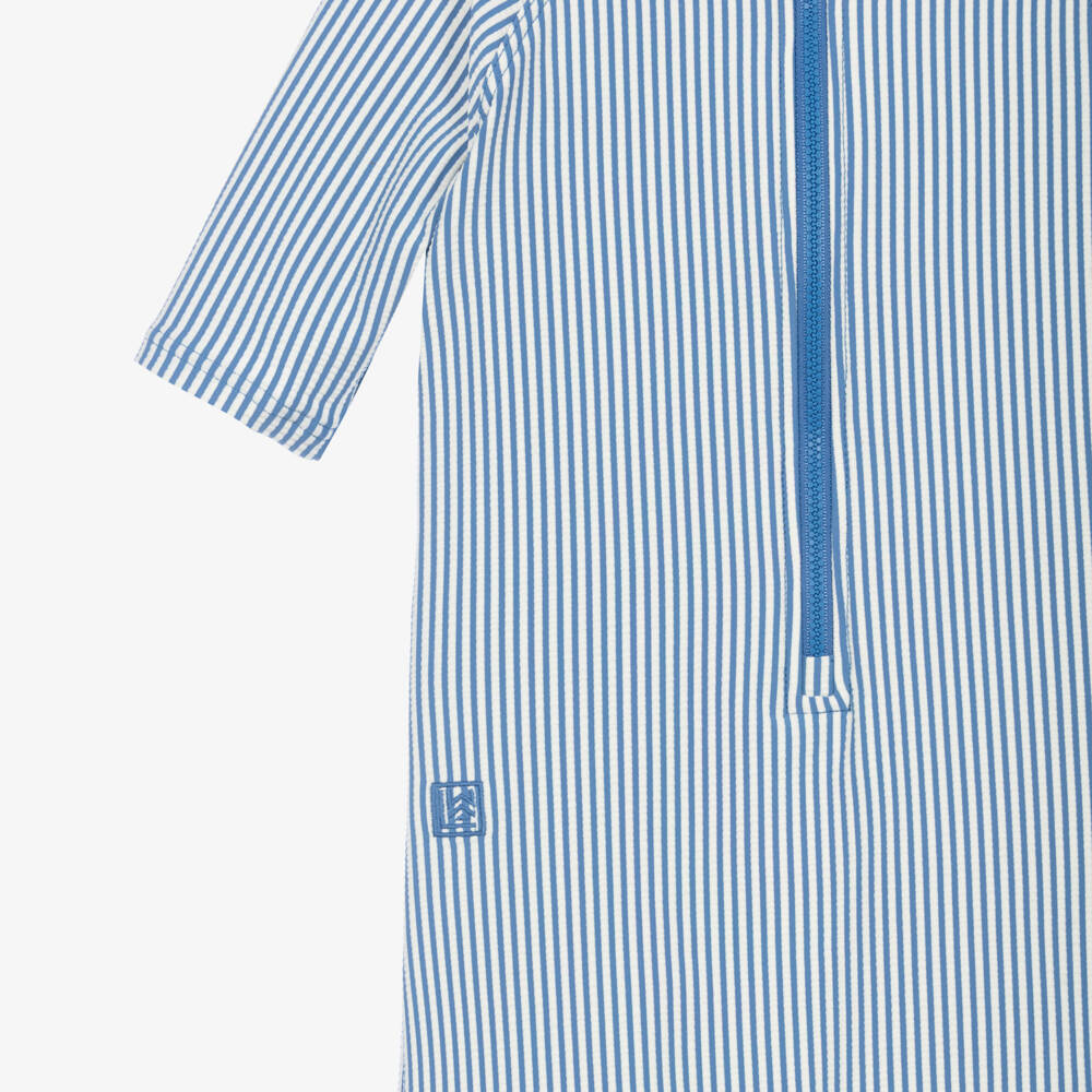 Liewood-Boys Blue & White Stripe Sun Suit | Childrensalon Outlet