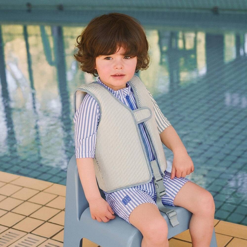 Liewood-Boys Blue & White Stripe Sun Suit | Childrensalon Outlet