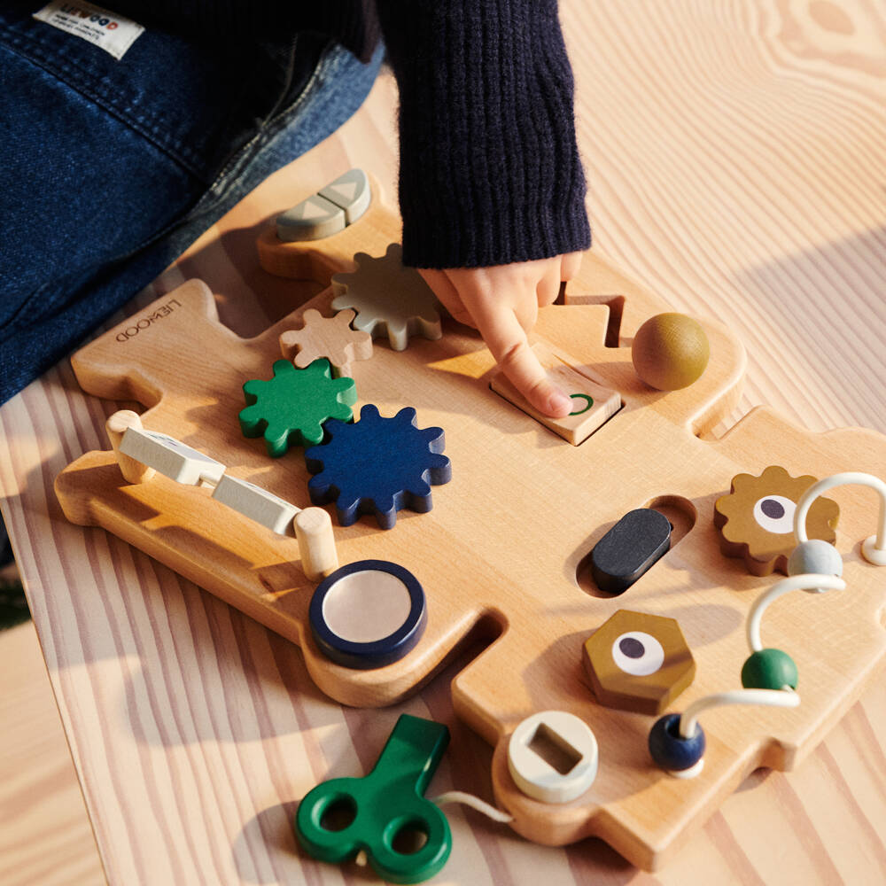 Liewood-Boys Blue Wooden Discovery Board | Childrensalon Outlet