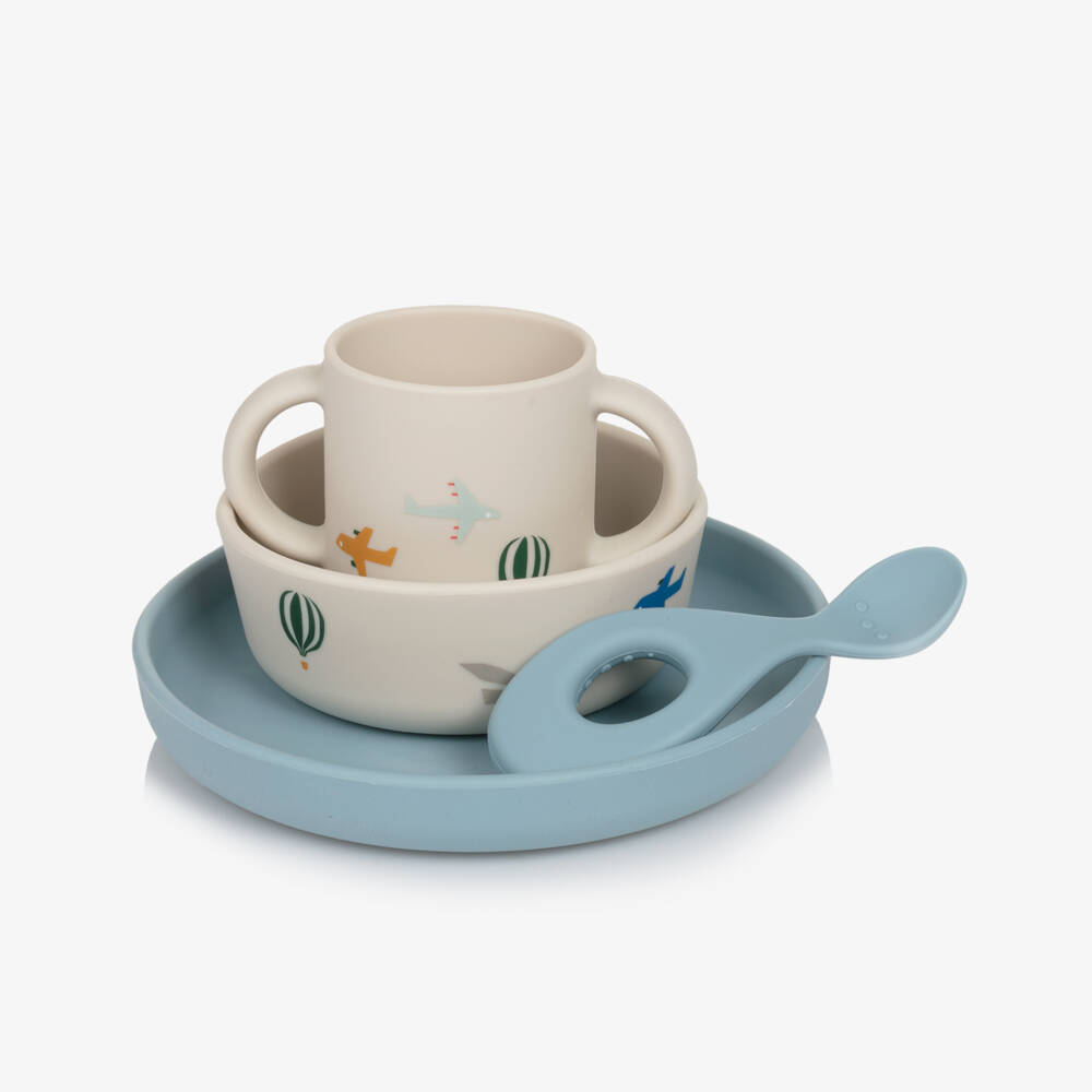 Liewood-Boys' Cream & Blue Aviator Dining Set | Childrensalon Outlet