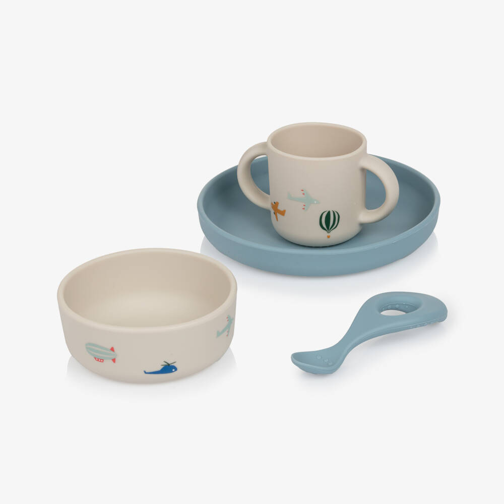 Liewood-Boys' Cream & Blue Aviator Dining Set | Childrensalon Outlet