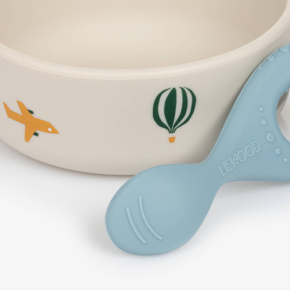 Liewood-Boys' Cream & Blue Aviator Dining Set | Childrensalon Outlet