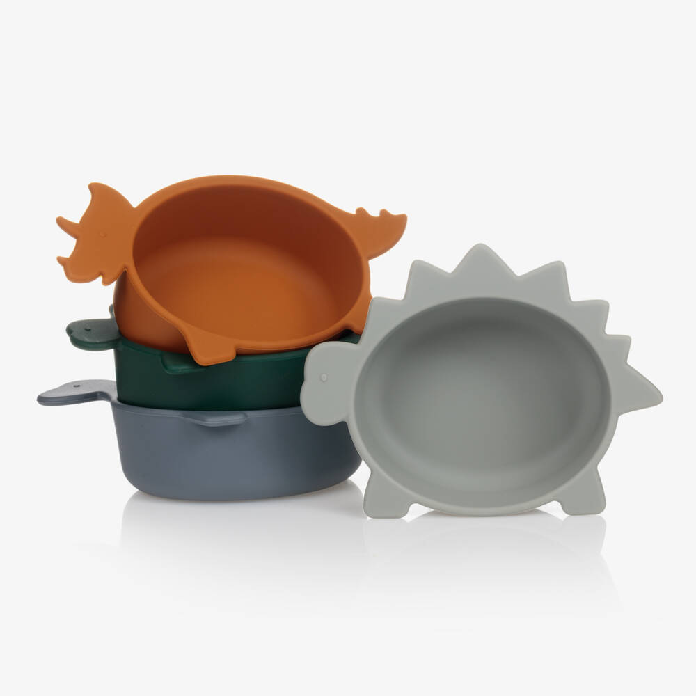 Liewood-Boys Dinosaur Silicone Bowl Set | Childrensalon Outlet