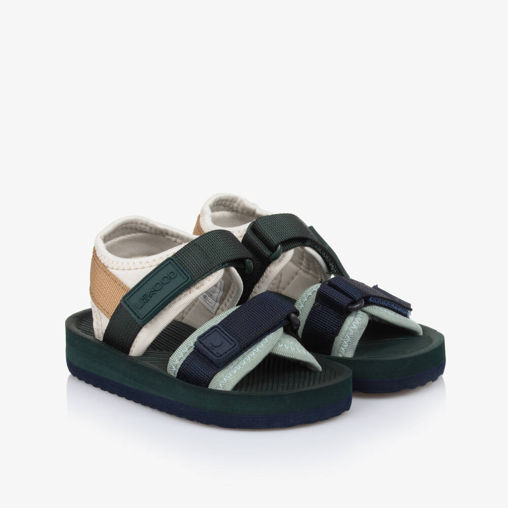 Liewood-Boys Forest & Navy Easy-Fit Sandals | Childrensalon Outlet