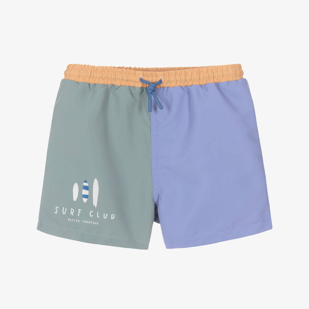 Liewood-Boys Green & Blue Colourblock Swim Shorts | Childrensalon Outlet