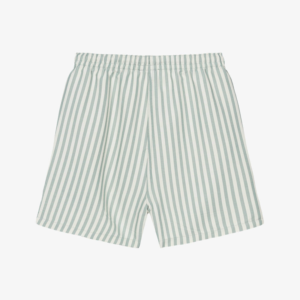 Liewood-Boys Green & White Striped Swim Shorts | Childrensalon Outlet
