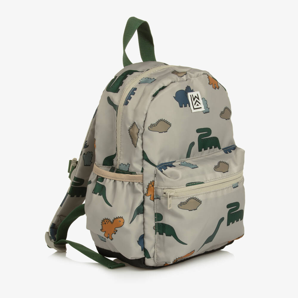 Liewood-Boys Grey Dinosaur Print Backpack (27cm) | Childrensalon Outlet