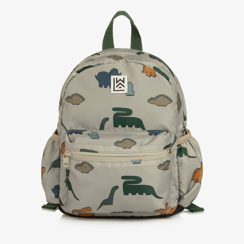 Liewood-Boys Grey Dinosaur Print Backpack (27cm) | Childrensalon Outlet
