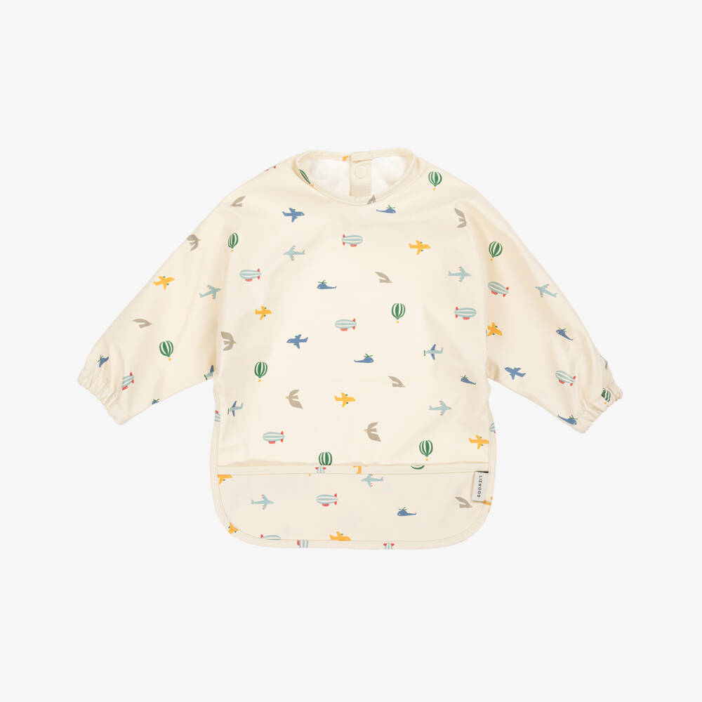 Liewood-Boys Ivory Aviator Pattern Bib | Childrensalon Outlet