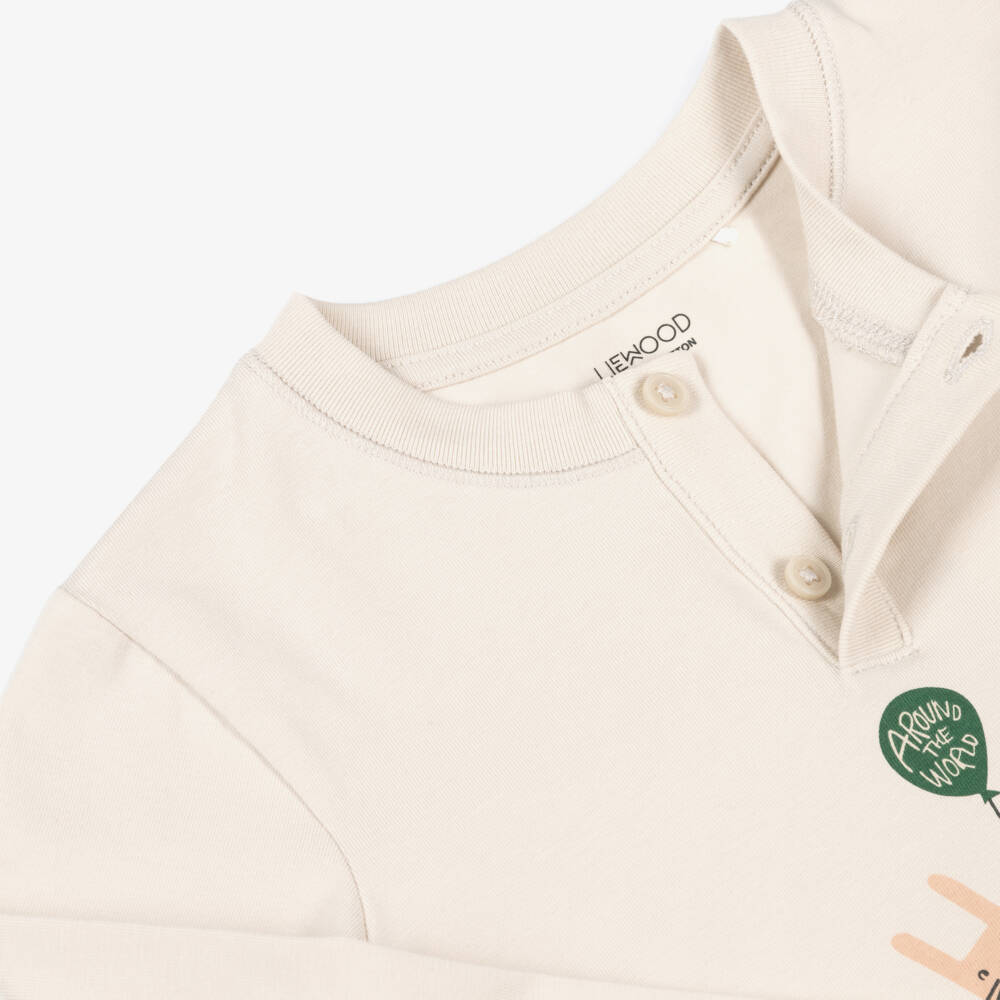Liewood-Boys Ivory Cotton Pyjamas with Animal Print | Childrensalon Outlet