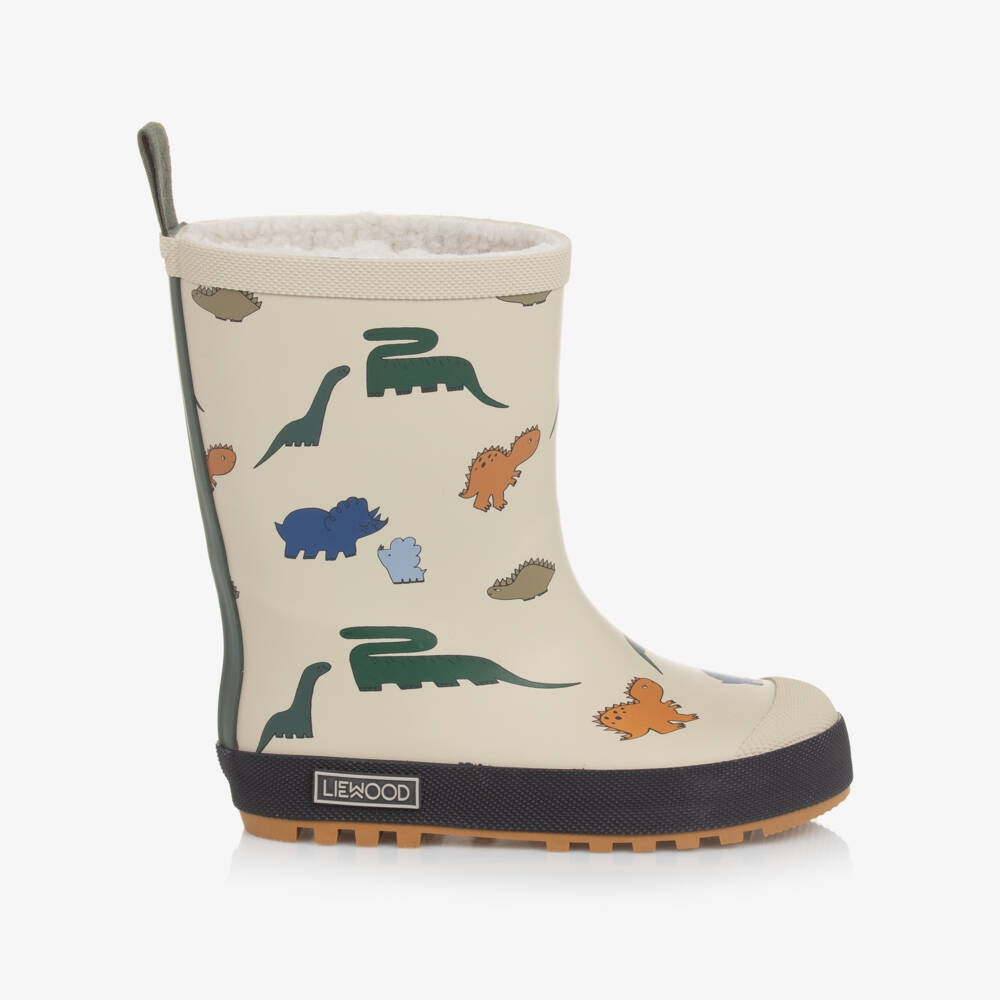 Liewood-Boys Ivory Dino Rain Boots | Childrensalon Outlet