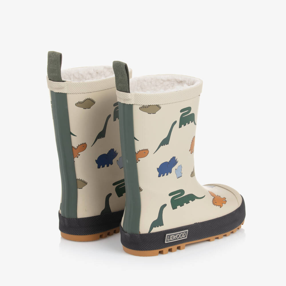 Liewood-Boys Ivory Dino Rain Boots | Childrensalon Outlet