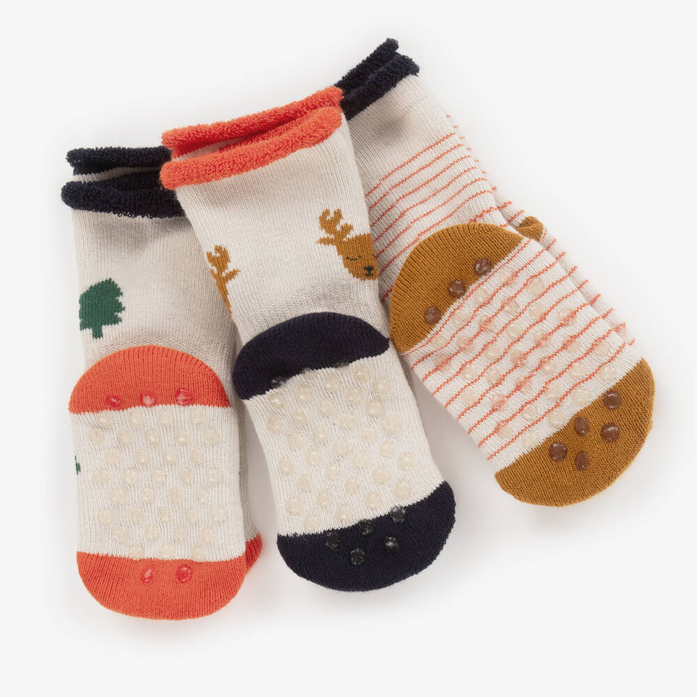 Liewood-Boys Ivory Holiday Grip Socks | Childrensalon Outlet