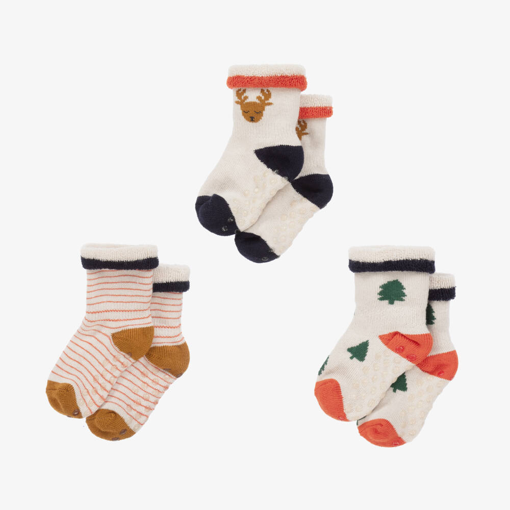 Liewood-Boys Ivory Holiday Grip Socks | Childrensalon Outlet
