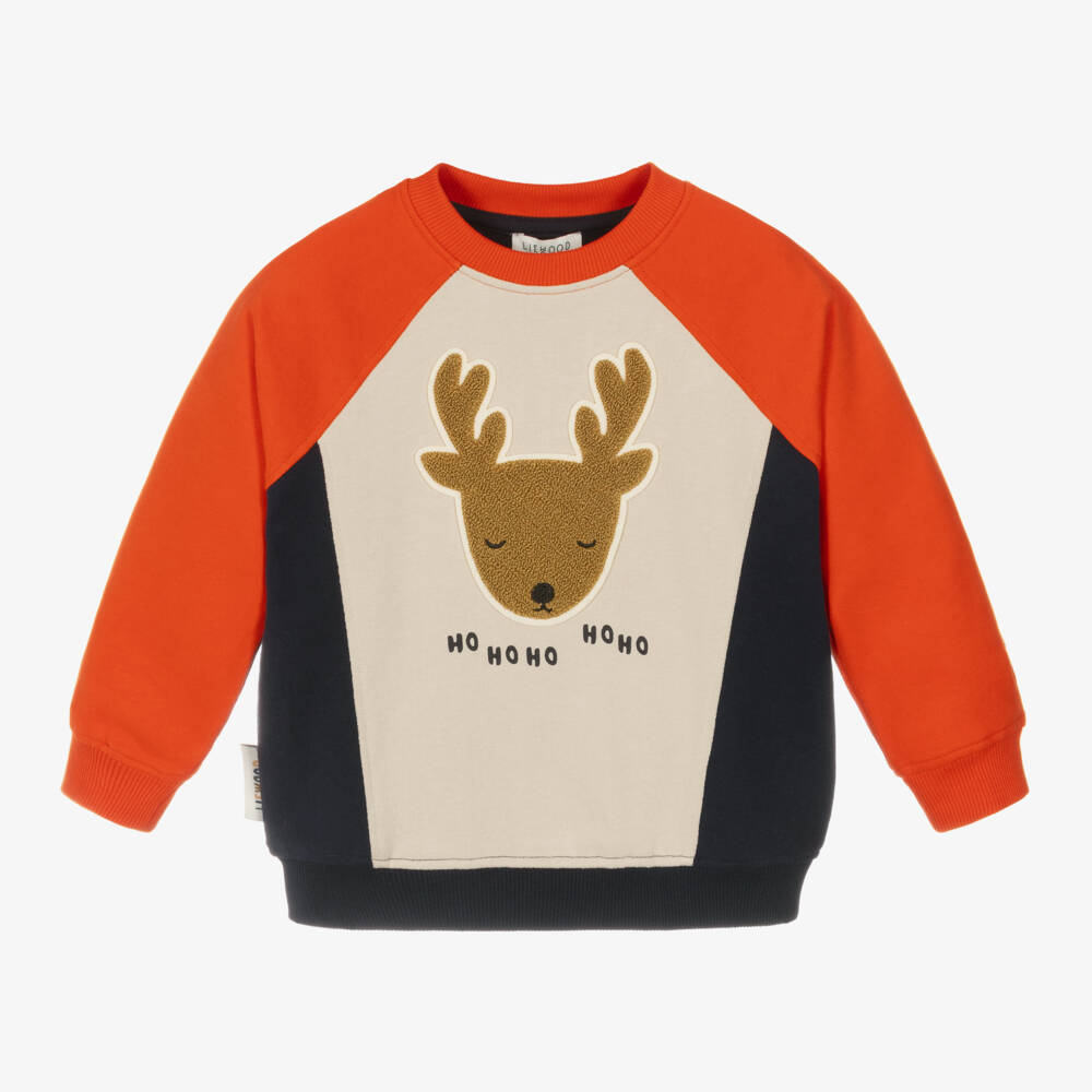 Liewood-Boys Ivory Reindeer Cotton Jumper | Childrensalon Outlet