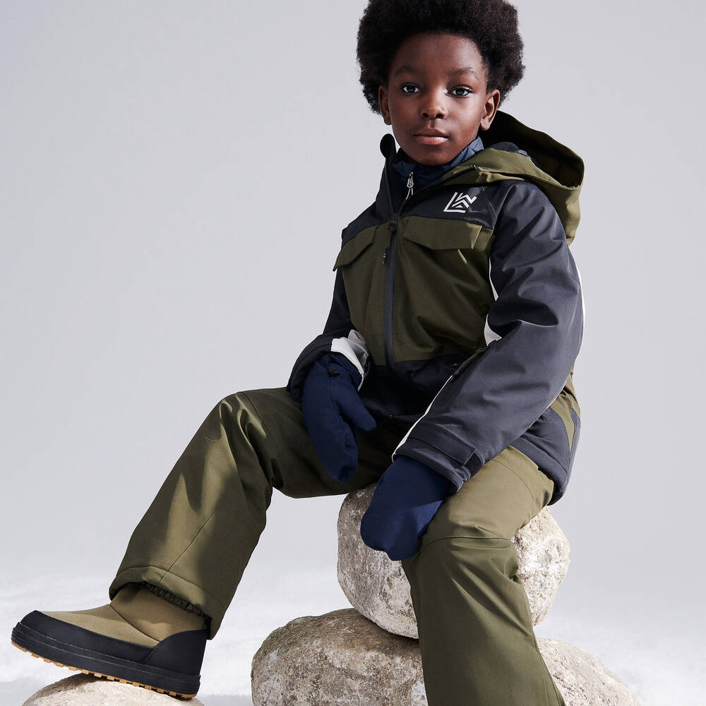 Boys green ski jacket new arrivals