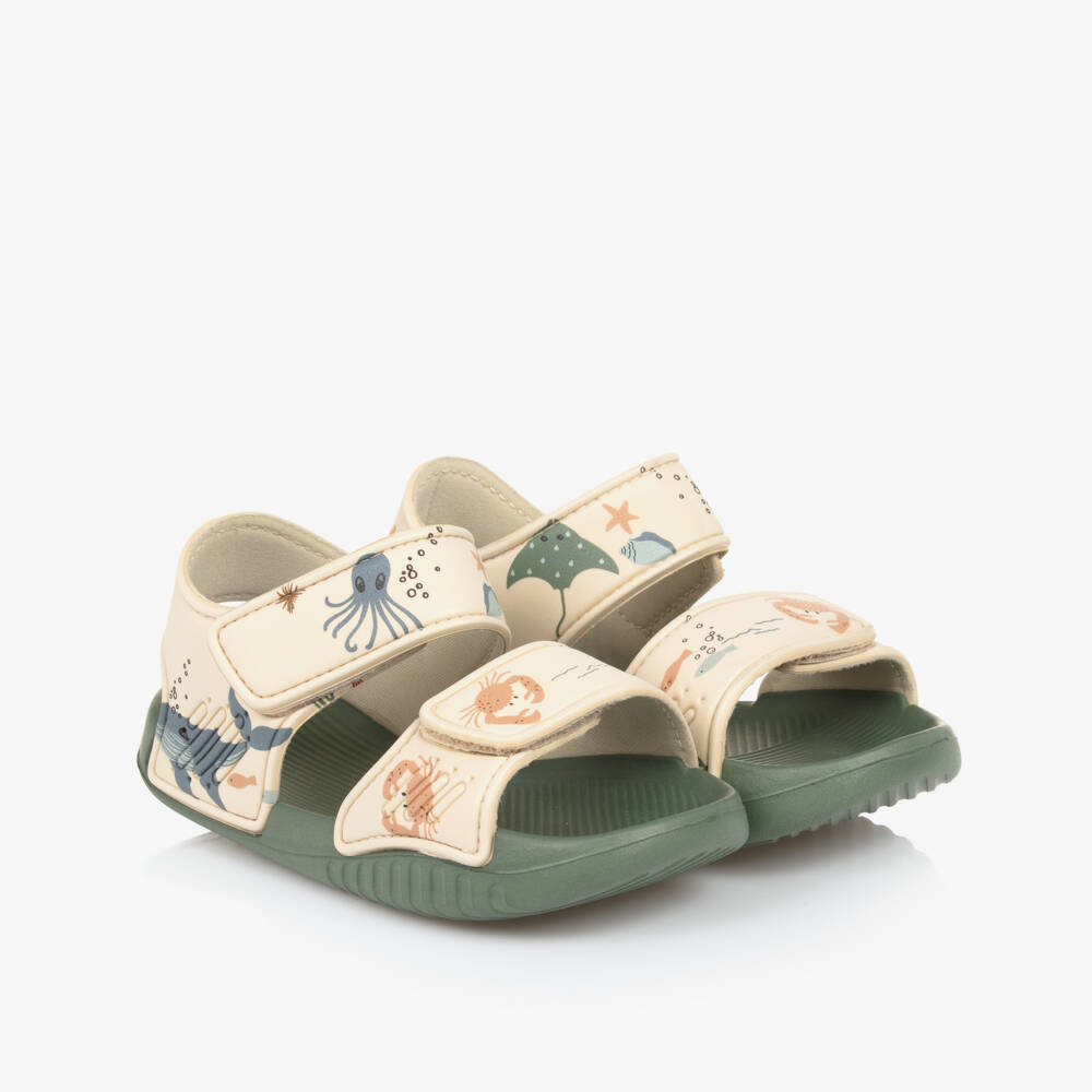 Liewood-Зеленые сандалии на липучке для мальчиков в морском стиле | Childrensalon Outlet