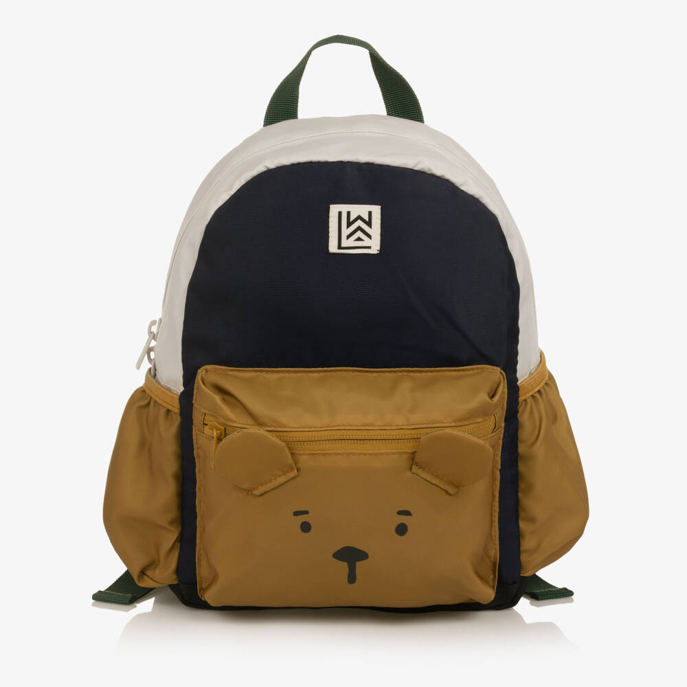 Liewood-Boys Navy Blue Colourblock Bear Backpack (27cm) | Childrensalon Outlet