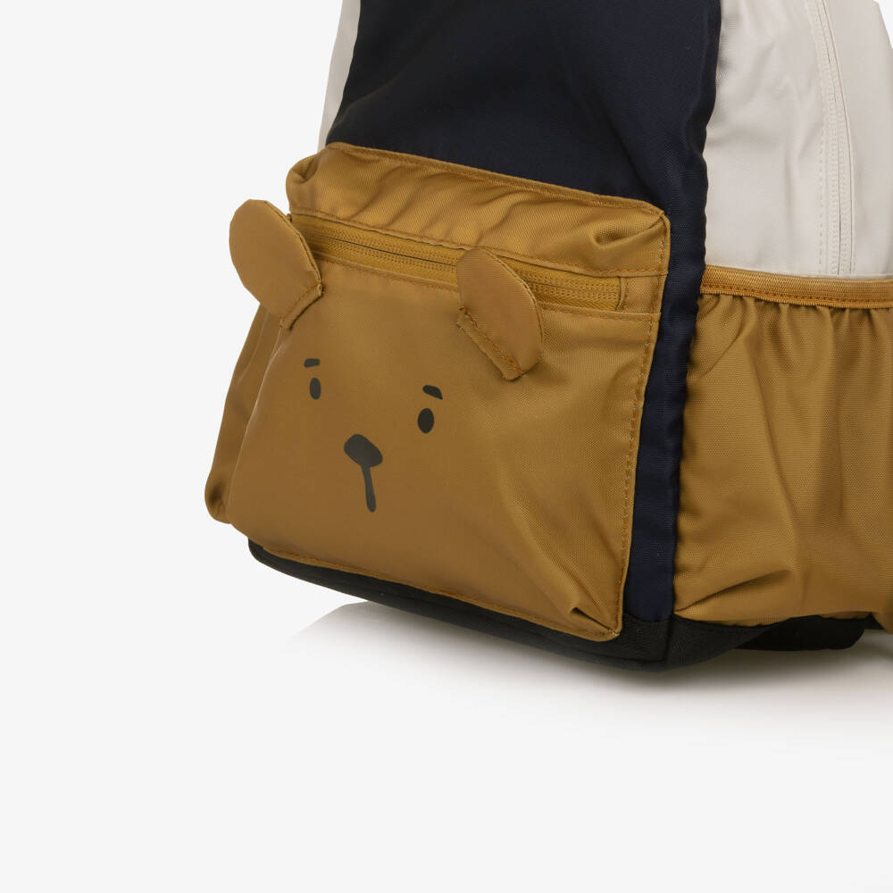 Liewood-Boys Navy Blue Colourblock Bear Backpack (27cm) | Childrensalon Outlet