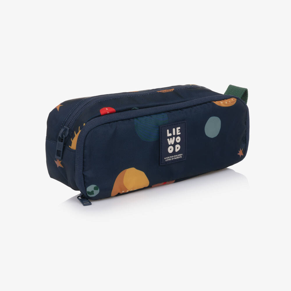 Liewood-Boys Navy Blue Planet Print Pencil Case (22cm) | Childrensalon Outlet