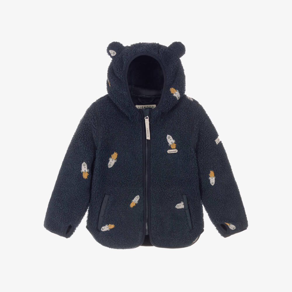 Liewood-Boys Navy Cosy Jacket with Ears | Childrensalon Outlet