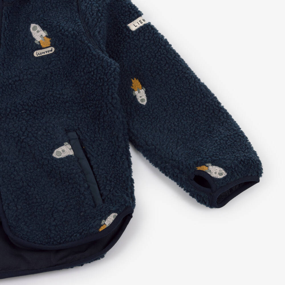 Liewood-Boys Navy Cosy Jacket with Ears | Childrensalon Outlet