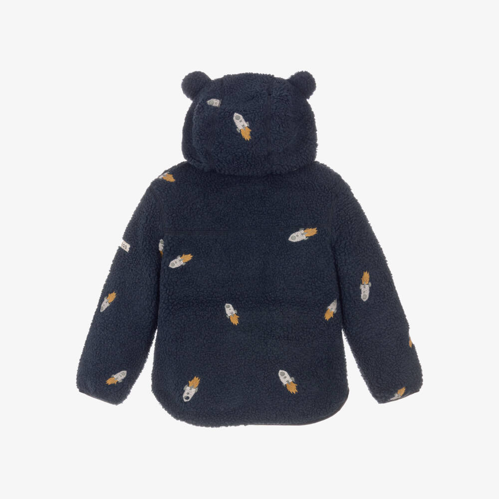 Liewood-Boys Navy Cosy Jacket with Ears | Childrensalon Outlet