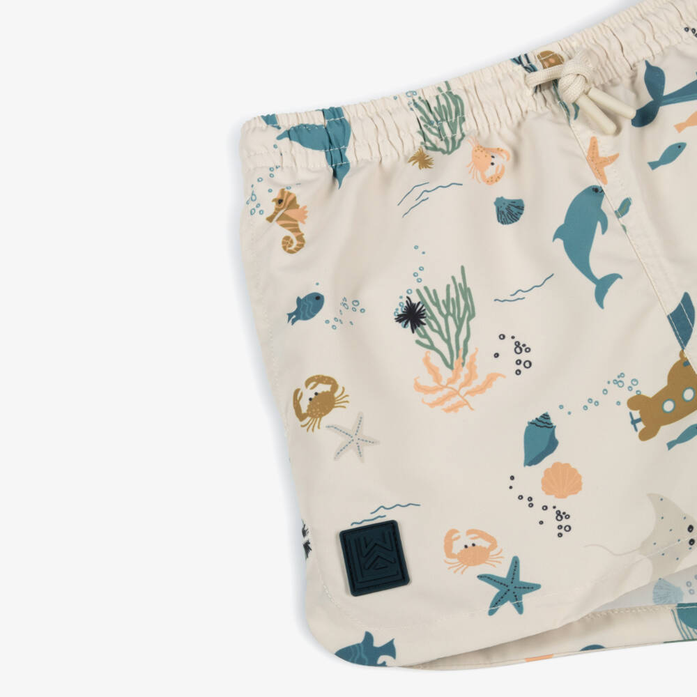 Liewood-Boys Ocean Beige Swim Trunks | Childrensalon Outlet